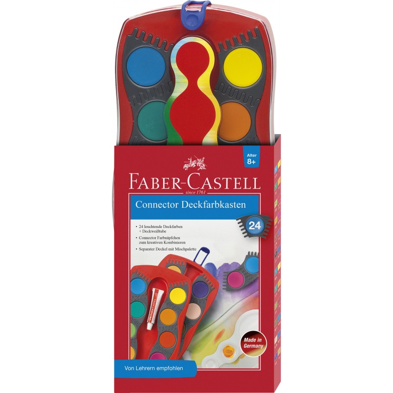 Faber-Castell CONNECTOR Farbkasten · 24 Farben · inkl. Deckweiß