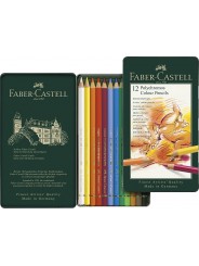 Faber-Castell Künstlerfarbstifte Polychromos · 12 Farben im Metalletui