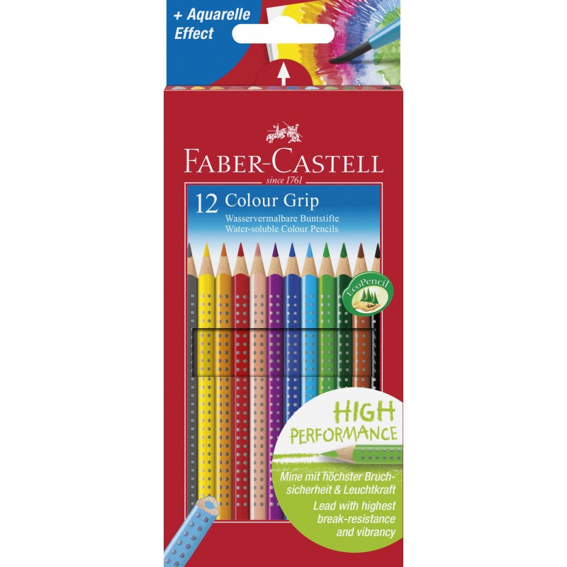 Faber-Castell Farbstift Colour GRIP · 12 Farben  im Kartonetui
