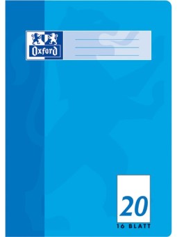 Oxford Schulheft A4 · Lineatur 20 (blanko) · 90 g/m² · 16 Blatt