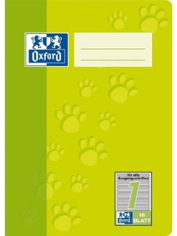 Oxford Schulheft A5 · 16 Blatt · Lineatur 1 · 90 g/m² · 16 Blatt