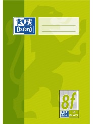 Oxford Schulheft A5 · Lineatur 8f (rautiert · weißer Rand rechts) · 90 g/m² ·16 Blatt