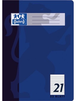 Oxford Doppelheft A4 · Lineatur 21 (liniert) · 90 g/m² · 32 Blatt