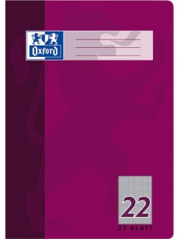 Oxford Doppelheft A4 · Lineatur 22 (kariert) · 90 g/m² · 32 Blatt