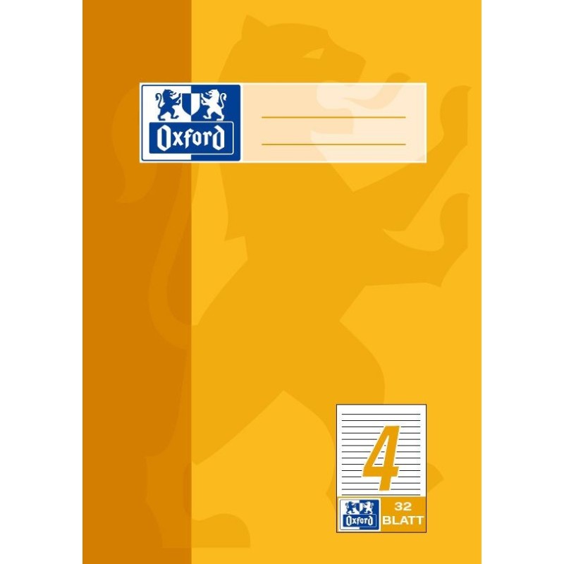 Oxford Doppelheft A5 · Lineatur 4 (liniert · 9mm) · 90 g/m²  · 32 Blatt