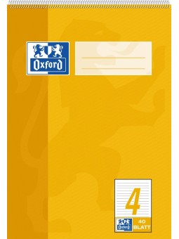 Oxford Schulblock A5 · mit Kopfspirale · Lineatur 4 · 90 g/m² · 40 Blatt