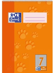 Oxford Schulblock A5 · mit Kopfspirale · Lineatur 7 · 90 g/m² · 40 Blatt