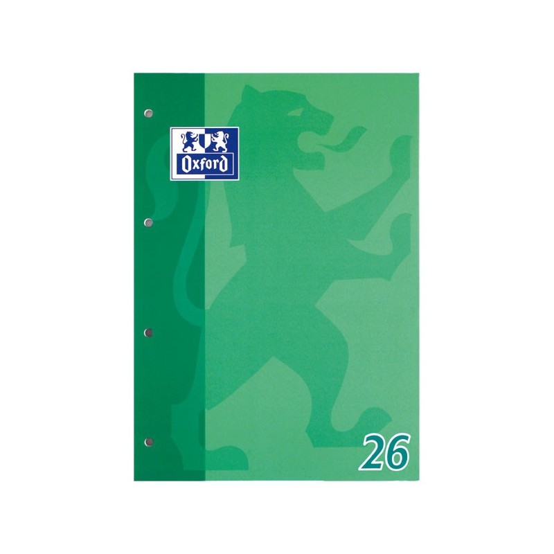 Oxford Schulblock A4 · Lineatur 26 kariert mit Rand · 90 g/m² · 50 Blatt