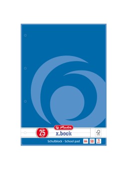 Herlitz Schulblock · A4 · Lineatur 25 (liniert mit Rand) · 70 g/m² · 50 Blatt