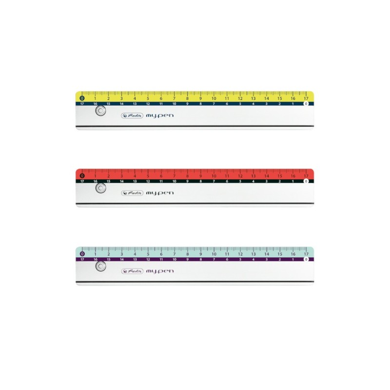 Herlitz Lineal my.pen 17 cm · für Links- und Rechtshänder · 1 Stück Farbe zufällig