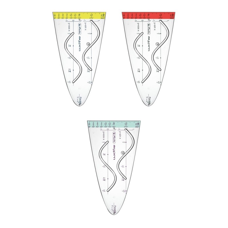 Herlitz Parabelschablone my.pen · 124 x 70 mm · 2 mm · 1 Stück - Farbe zufällig