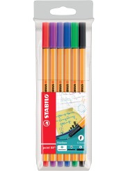 STABILO® Fineliner STABILO® point 88® Etui · mit 6 Stiften