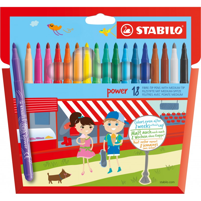 STABILO® Filzstift STABILO® power · Kartonetuii mit 18 Stiften