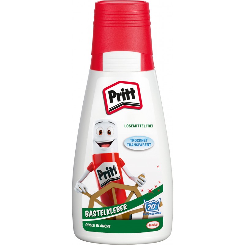 Pritt Bastelkleber Mr. Pritt · ohne Lösungsmittel · Kunststoff-Flasche mit 100 g