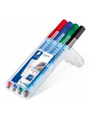 STAEDTLER® Folienstift Lumocolor® correctable ·F-Spitze ca. 0 ·6 mm · Box mit 4 Farben