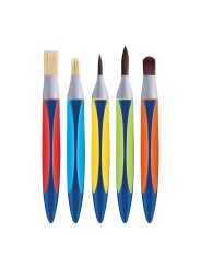 Pelikan Schulpinsel Starter-Set Mit 5 Pinseln · Borstenpinsel Gr. 6+12 · Haarpinsel Gr. 6+10 · Katzenzungenpinsel Gr. 10