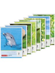 BRUNNEN Schulblock A5 · Lineatur 7 · kopfverleimt · gelocht · 80 g/m² · 50 Blatt - Motiv zufällig