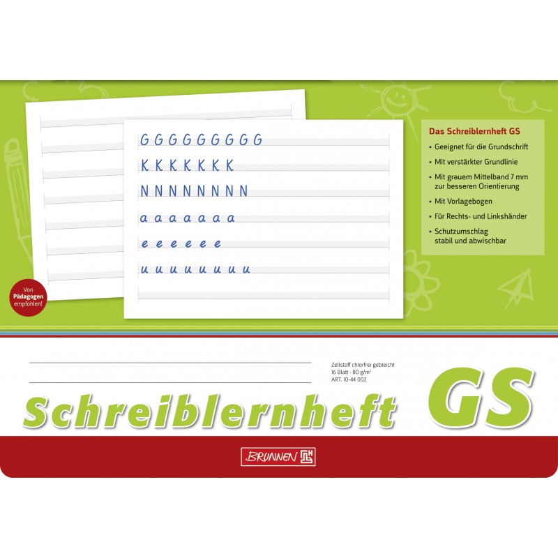 BRUNNEN Schreiblernheft · DIN A4 quer · Lineatur GS