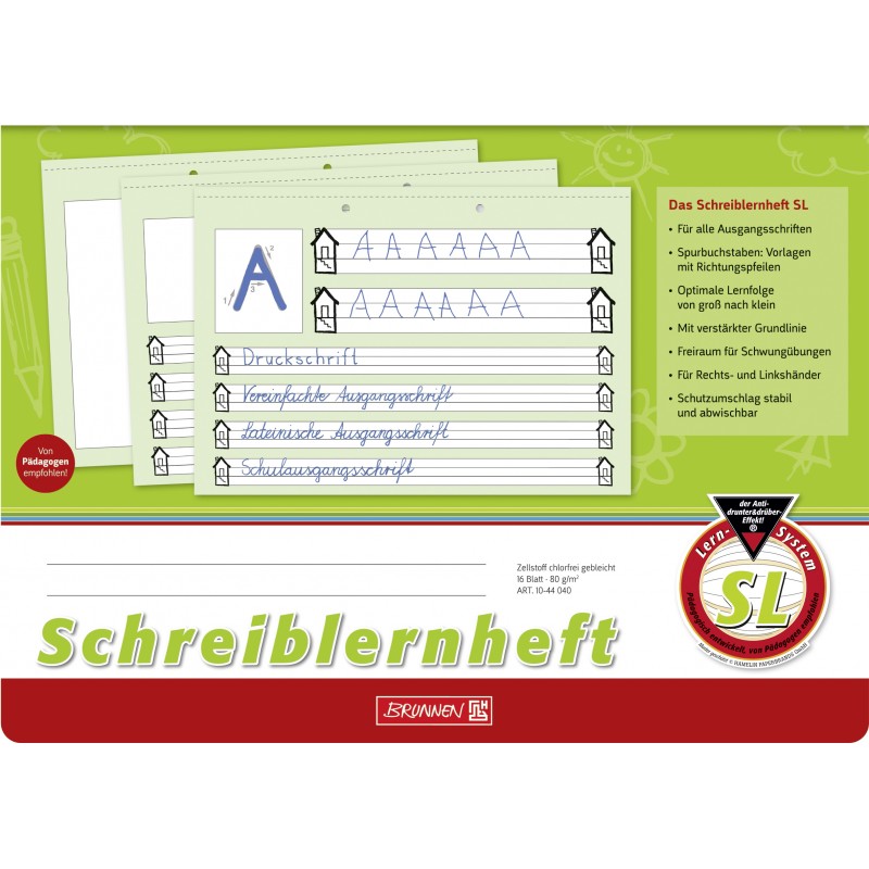 BRUNNEN Schreiblernheft A4 quer · Lineatur SL · 80 g/m²