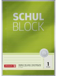 BRUNNEN Schulblock · DIN A4 · Lineatur 1 · 50 Blatt · Premium