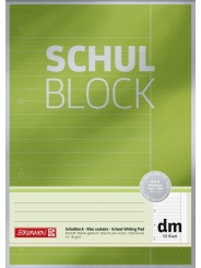 BRUNNEN Schulblock · DIN A4 · Lineatur dm · 50 Blatt · Premium