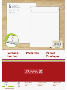 BRUNNEN Versandtasche C4 weiß 5 Stück