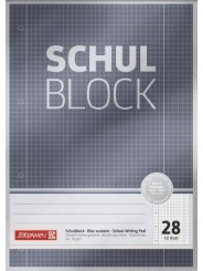 BRUNNEN Schulblock · DIN A4 · Lineatur 28 · 50 Blatt · Premium