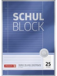 BRUNNEN Schulblock · DIN A4 · Lineatur 25 · 50 Blatt · Premium