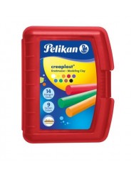 Pelikan Wachsknete Creaplast® · sortiert · rote Box mit 9 verschiedenen Farben