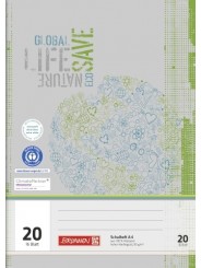 BRUNNEN Schulheft · DIN A4 · Lineatur 20 · 16 Blatt · Umweltpapier