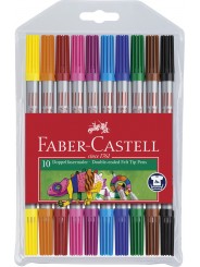 Faber-Castell Doppelfasermaler · dünne und dicke Spitze · 10 Farben