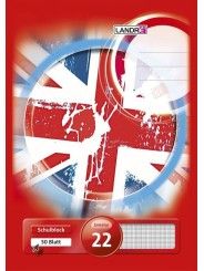 Landré Landré Schulblock · A4 · 50 Blatt · Lineatur 22 · kariert · ohne Rand