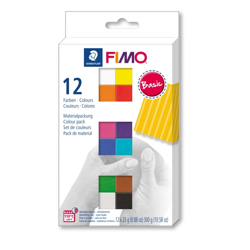 copy of FIMO® soft ofenhärtende STAEDTLER® Modelliermasse - Kartonetui mit 12 sortierten Basic-Farben, 12 Halbblöcke à 25g