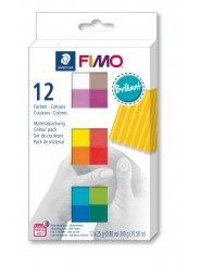 FIMO® soft ofenhärtende STAEDTLER® Modelliermasse - Kartonetui mit 12 Basic-Farben, 12 Halbblöcke à 25g8023 C12