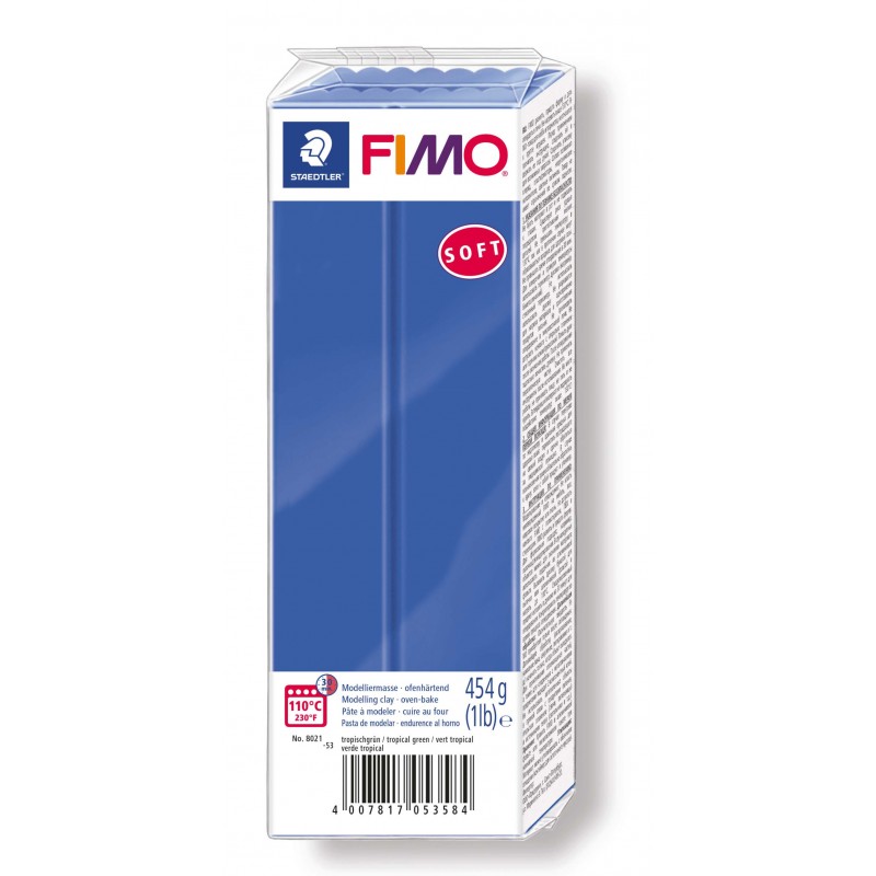FIMO® soft ofenhärtende STAEDTLER® Modelliermasse - Großblock 454g - brillantblau blau - 8021-33