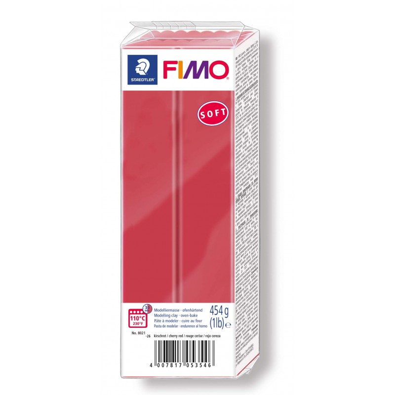 FIMO® soft ofenhärtende STAEDTLER® Modelliermasse - Großblock 454g - kirschrot - 8021-26