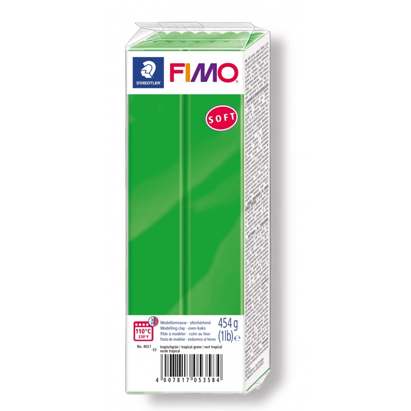 FIMO® soft ofenhärtende STAEDTLER® Modelliermasse - Großblock grün 454g - tropischgrün - 8021-53