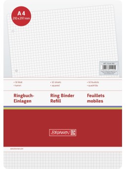 BRUNNEN Ringbucheinlagen · DIN A4 · kariert · ohne Rand · Lineatur 22 · 50 Blatt