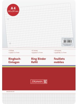 BRUNNEN Ringbucheinlagen · DIN A4 · rautiert · ohne Rand · Lineatur 23 · 50 Blatt