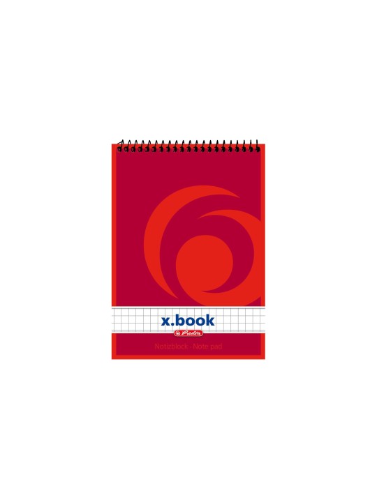 herlitz Spiralnotizblock · DIN A6 · 50 Blatt · kariert