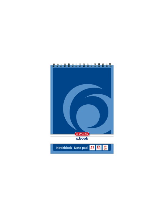 herlitz Spiralnotizblock · DIN A7 · 50 Blatt · liniert