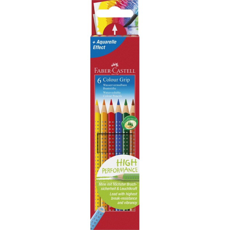 Faber-Castell Farbstift Colour GRIP · 6 Farben  im Kartonetui