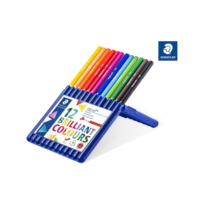 STAEDTLER® Buntstifte ergo soft® Farbstift · 3 mm · aufstellbare Box mit 12 Farben
