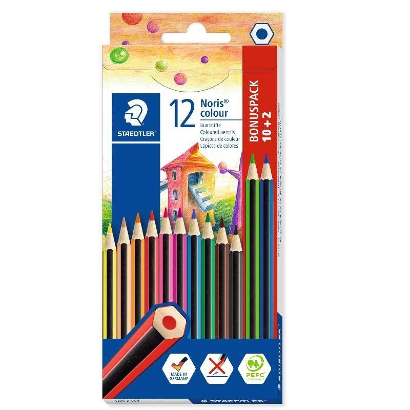 STAEDTLER® Buntstifte Noris® colour 185 C12 · 3 mm · Kartonetui mit 12 Farben