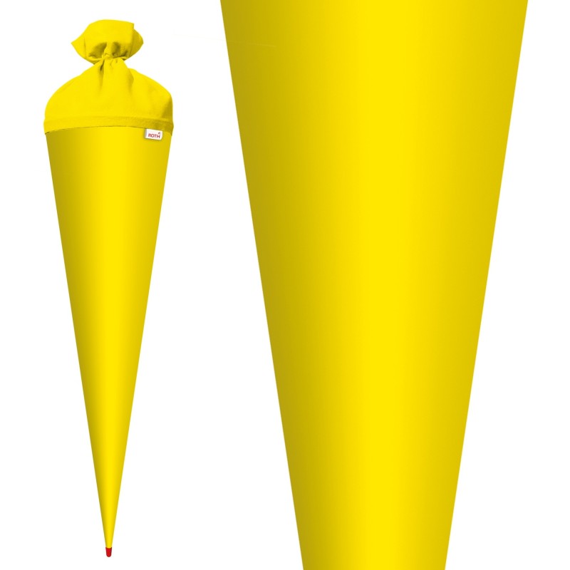 Roth Schultütenrohling · mit Filzverschluss · 70cm · gelb
