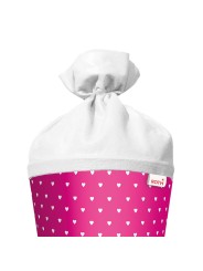 Roth Bastelschultüte · mit Filzverschluss · 70cm · rund · knallpink - weiße Herzen