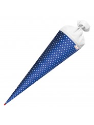 Roth Bastelschultüte · mit Filzverschluss · 70cm · rund · ultramarinblau - weiße Sterne