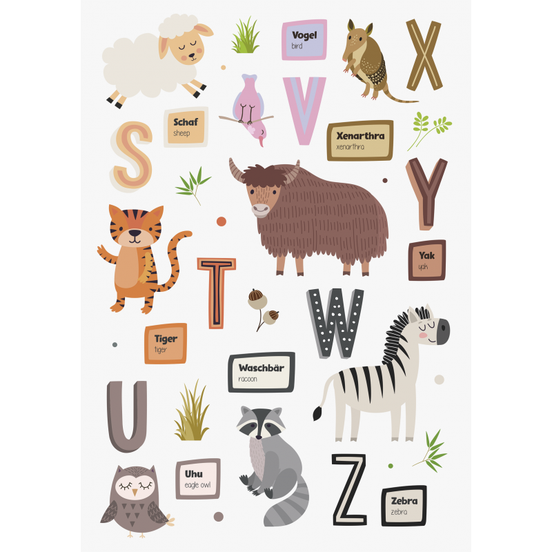 heyda Fenster-Sticker "ABC Tiere" · 4 Bogen im A4-Format