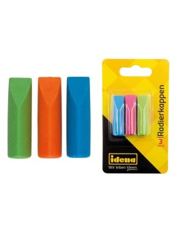 idena Radieraufsätze · Stiftkappen · Bleistiftschoner ·  3 Stück