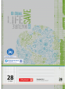 BRUNNEN Schulheft · DIN A4 · Lineatur 28 · kariert mit Doppelrand · 16 Blatt · Umweltpapier
